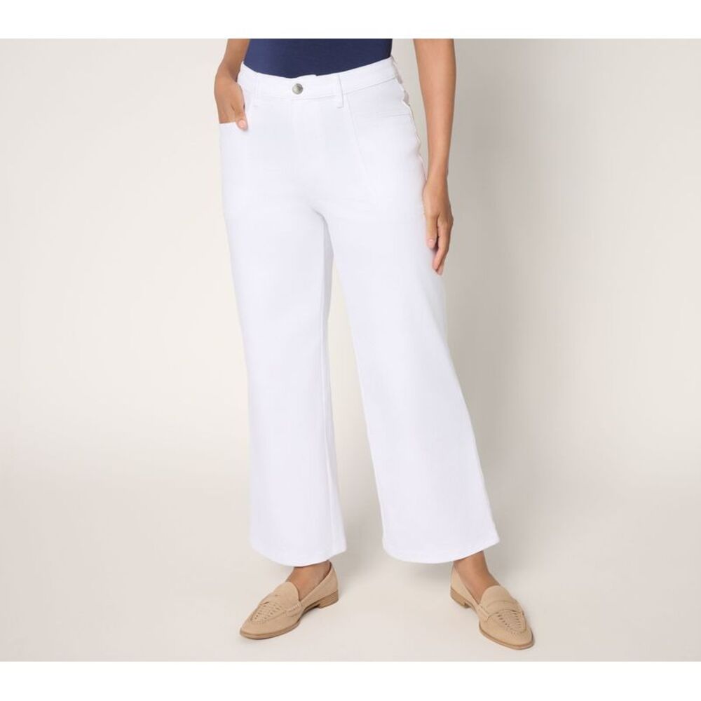 Joan Rivers Classics Collection Women's Plus Sz Pants 18 Wide-Leg White A691561